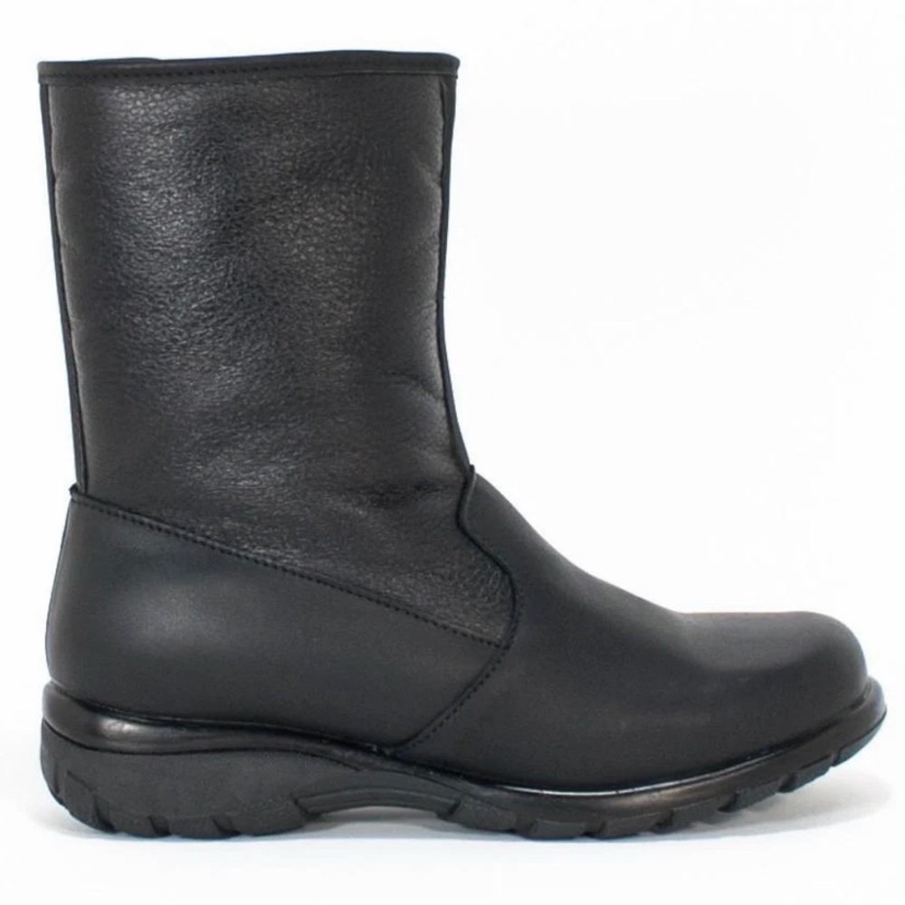 Toe Warmers Women’s Shield Waterproof Leather Boots Sz 11 Black Fur Lined Zipper